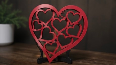 Red heart cutout decoration