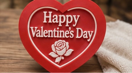 Red heart Happy Valentine's Day decoration