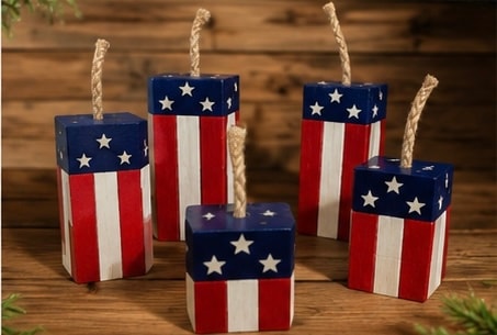Patriotic American flag decorative candles
