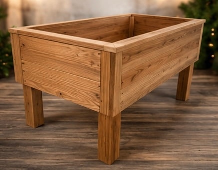 Wooden raised garden planter box