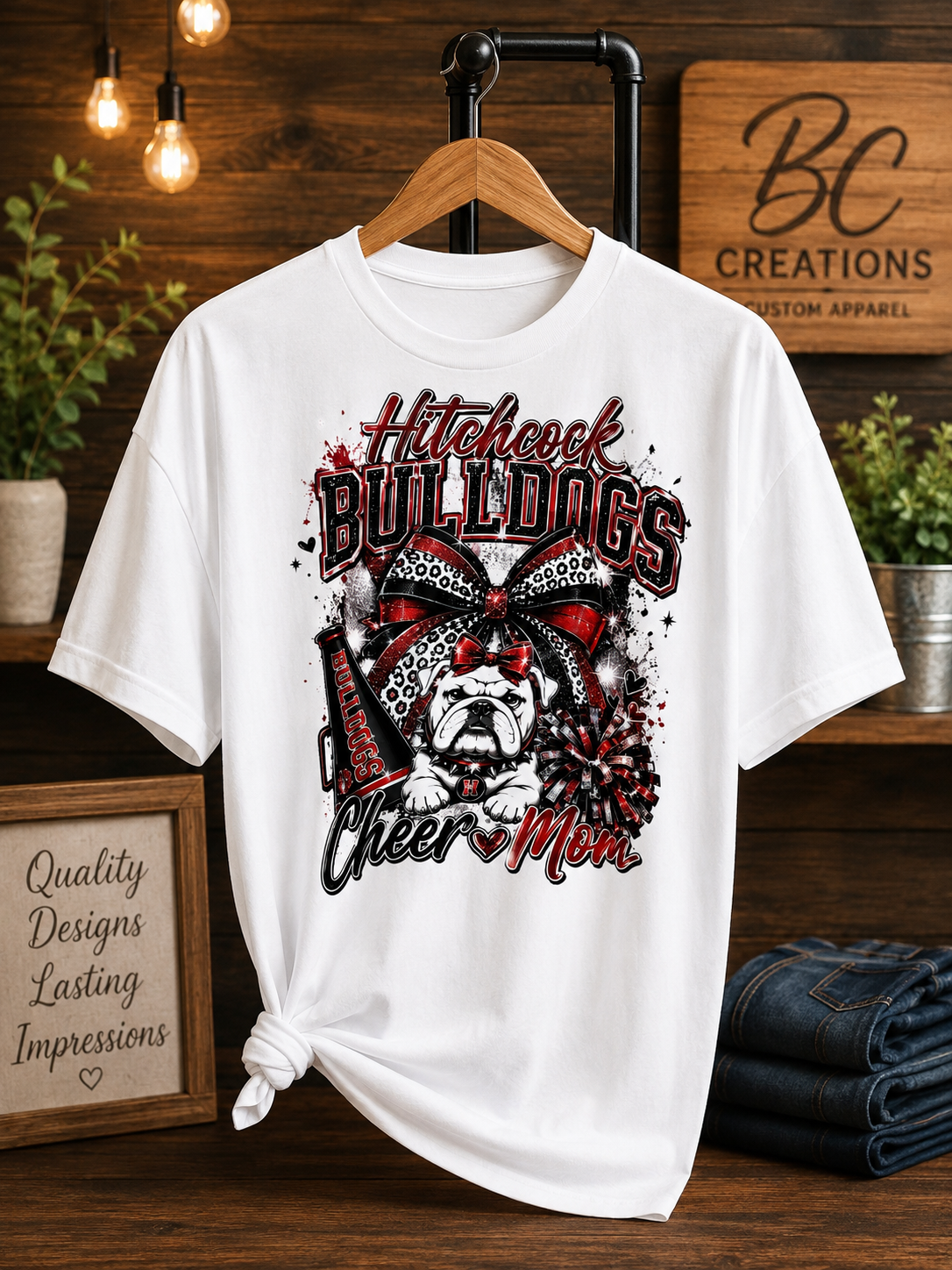 Hitchcock bulldogs cheer mom t-shirt