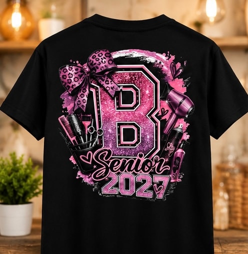 Black Senior 2027 graphic tee shirt