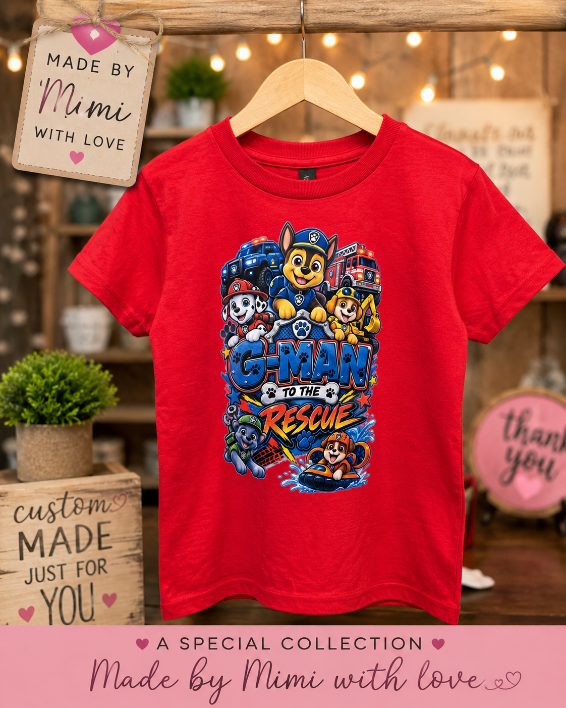 Red Paw Patrol rescue t-shirt kids